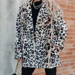 Vici Faux Leopard Fur Coat